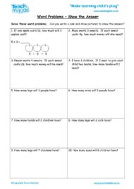 Worksheets for kids - word-problems-show-the-answer1